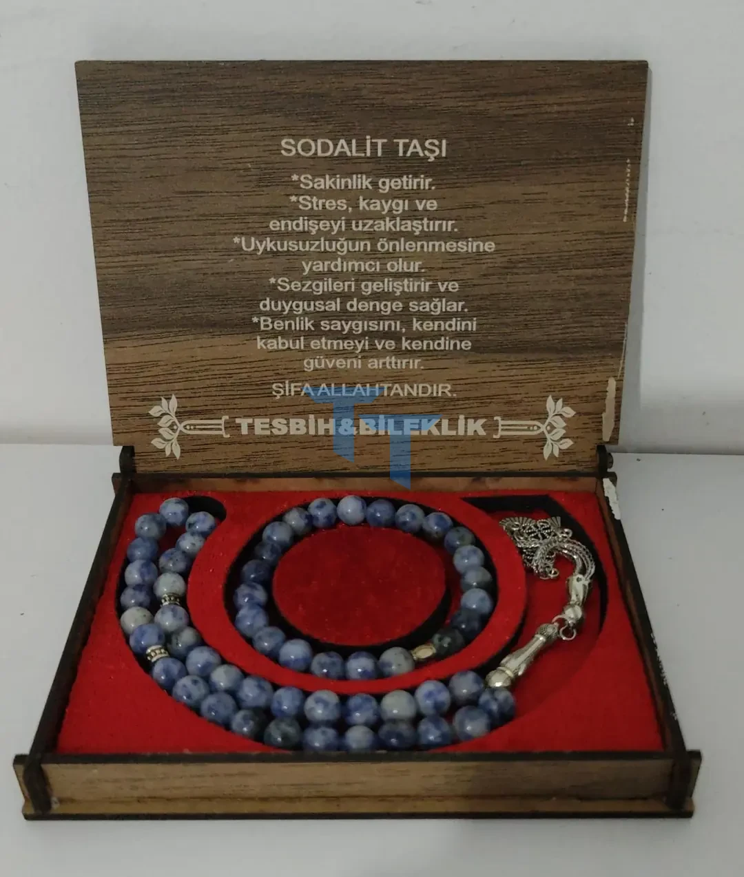 Sodalit Taşı Tesbih Bileklik Seti